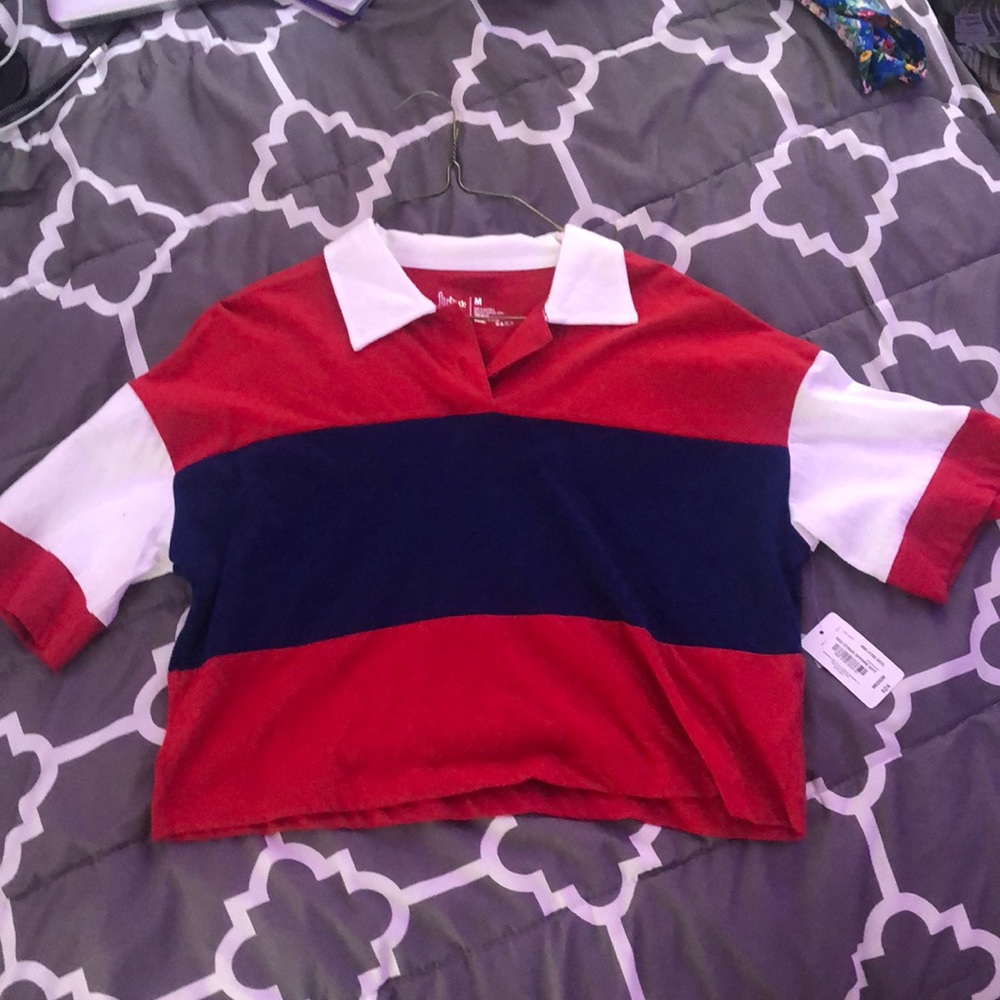 Color Block Crop Top